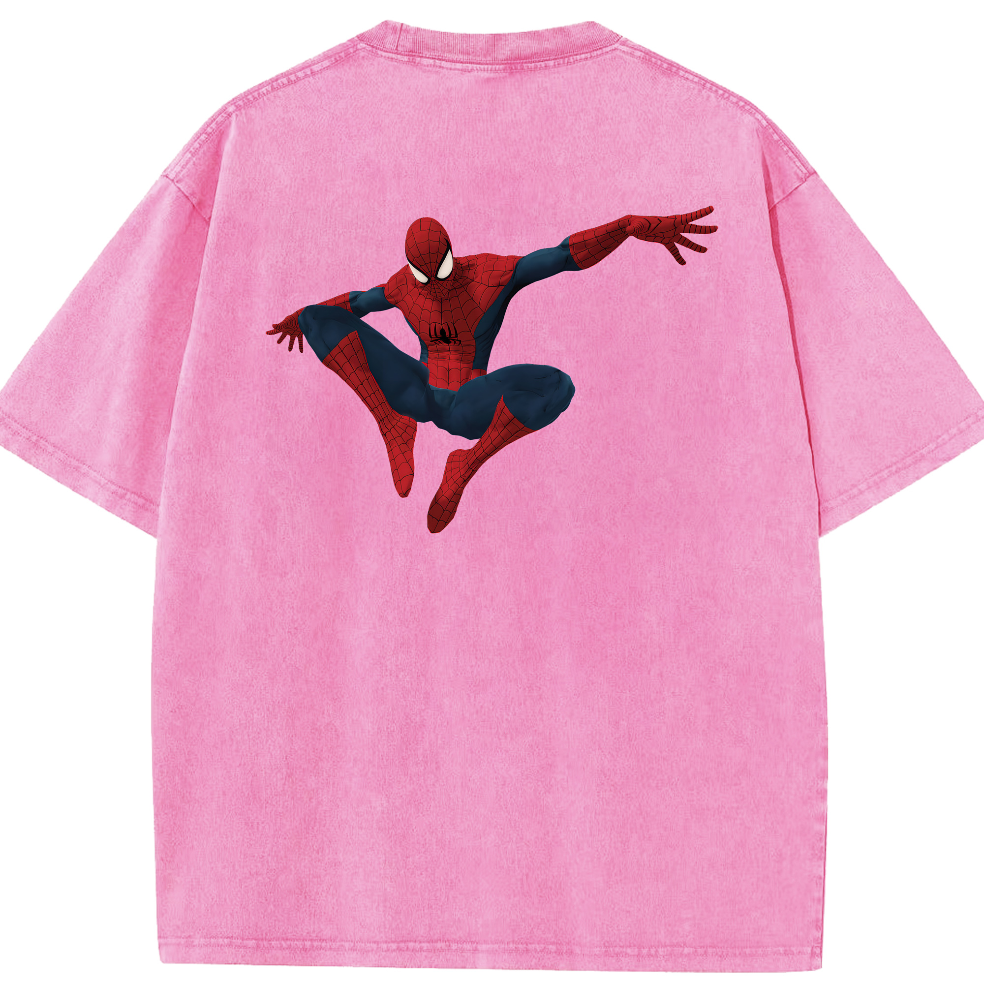 （画像用） Spider Man スパイダーマン 綿100% ヴィンテージ風 半袖Tシャツ（背面プリント）